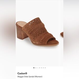 Caslon Brown Suede Braided Laser-Cut Slide Mules size 9